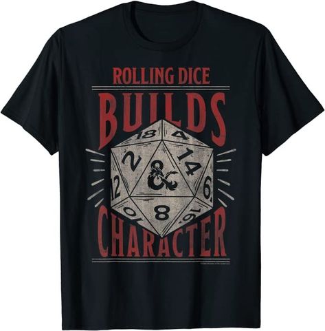 Dungeons & Dragons Rolling Dice Builds Character Shirt Dice Dragon, Rolling Dice, Funny Gamer, Rpg Dice, Gamer Humor, Summer Streetwear, Character Building, Casual T Shirts, Branded T Shirts