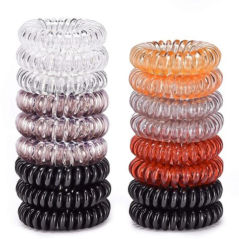 High Quality Material: This hair elastics for women made of waterproof skin-friendly TPU, which is soft, durable and flexible. The spiral hair ties not only fixed the hair firmly also not hurt for your hair. Suitable for Any Occasion: The hair bands are very soft, stretchy and durable. Perfect for work, work out, yoga, play, shop, travel and daily wearing, compliment most hair types. Promo ends on November 11. Multicolour Hair, Plastic Hair Ties, Coil Hair Ties, Spiral Hair Ties, Dunner Wordend Haar, Simple Headbands, Hair Coils, Scrunchies Hair, Light Hair Color