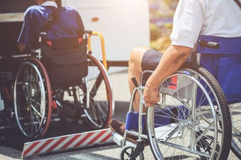 Disabled people sitting in wheelchairs waiting to get on to the public bus Buses For Sale, The Americans, Perth Western Australia, People Sitting, How To Gain Confidence, Public Transportation, The Bus, Daily Activities, Western Australia