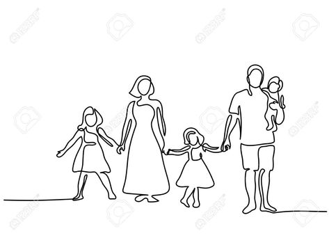 Family Of 5 Drawing, Minimalist Drawing Family, Family Sketch Illustration, Family Dibujo, Family Drawing Sketch, Family Drawing Ideas, One Line Drawing Family, Family Line Drawing, Family Drawing Illustration