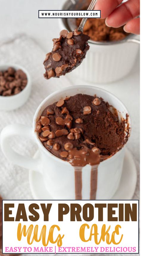 Protein Cupcake In A Mug, Chocolate Protein Mug Cake Microwave, Chocolate Protein Powder Mug Cake, Chocolate Protein Mug Cake, Protein Powder Brownies, Gameday Appetizers, Protein Powder Cookies, Protein Mug Cake, Banana Bread Mug