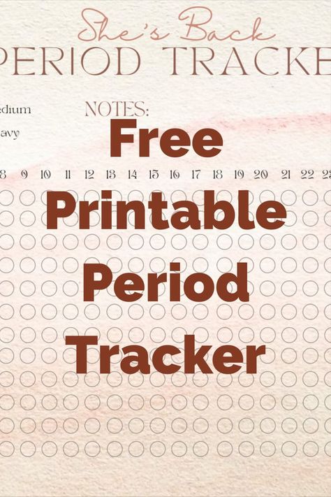 An easy way to keep track of your menstrual cycle by downloading a free printable period tracker by She's Back NZ Period Tracker Printable Free, Free Period Tracker, Printable Period Tracker, Menstrual Cycle Tracker, Cycle Tracker, Period Tracker, Data Collection, Try It, Free Printable