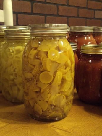 Bread and Butter Squash pickles from Food.com:   								This is a sweet pickle - type squash. I have used this recipe this season, as has my Sister. Pickled Squash Recipe, Pickled Squash, Squash Pickles, Butter Squash Recipe, Canning Squash, Butter Squash, Pickle Juice Benefits, Yellow Squash Recipes, Summer Squash Recipes