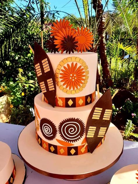 African traditional  wedding cake Traditional Cakes African, Traditional Wedding Cakes South Africa, Lobola Cake Ideas, Zulu Traditional Wedding Decor, Traditional Cakes Wedding African, African Party Decorations, Zulu Traditional Wedding Cakes, Traditional Wedding Cake Ideas, African Wedding Cakes