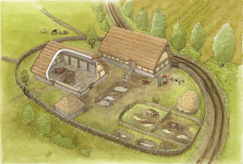 Jennie Anderson BA MA MCIfA | Graphics Archaeology Group Medieval Farm, Medieval Peasant, Fantasy City Map, Amish Life, Chateau Medieval, Dnd Maps, Medieval Life, Medieval Houses, Dungeon Maps