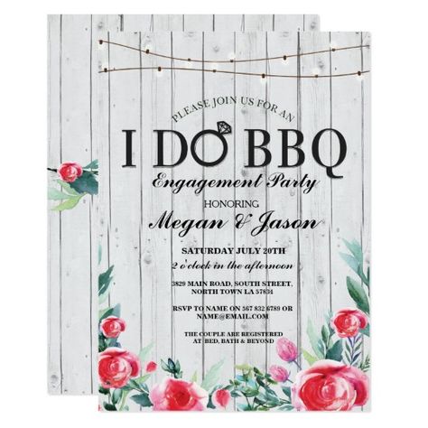 I DO BBQ Engagement Party Grey Wood Invitation I Do Bbq Engagement Party, Engagement Party Bbq, Bbq Engagement Party, Summer Engagement Party, Bbq Rehearsal Dinner, Engagement Party Planning, Wood Invitation, I Do Bbq, Bbq Invitation