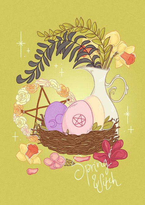 🌻 🌿 BLESSED OSTARA~ 🌿🌻  Happy Vernal Equinox... - Modern Witches Daily. Ostara Aesthetic Wallpaper, Ostara Wallpaper, Wicca Wallpaper, Ostara Aesthetic, Blessed Ostara, Happy Ostara, Pop Illustrations, Imbolc Ritual, Spring Magic