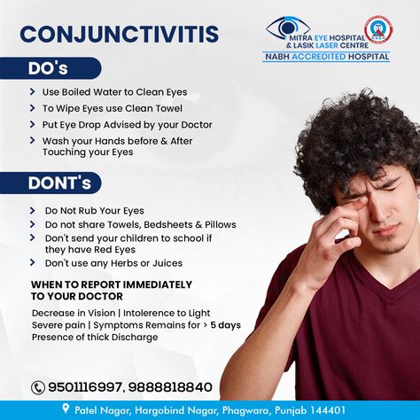 Conjunctivitis Care! Follow these essential Do's and Don'ts for a speedy recovery and prevention!👁️ Eye Care Creative Ads, Eye Hospital Creative Ads, Eyecare Marketing, Eye Facts, Eye Hospital, Speedy Recovery, Social Media Branding Design, Media Branding, Graphic Design Ads