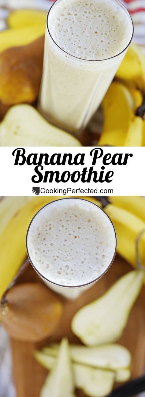 Pear And Banana Smoothie, Banana Pear Smoothie, Pear Protein Smoothie, Blendjet Recipe, Pear Cobbler Recipe, Pear Smoothie Recipes, Pear Recipes Easy, Mixology Recipes, Horchata Recipe