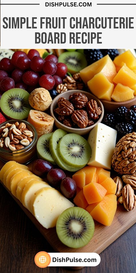 A Simple Fruit Charcuterie Board is an elegant and easy-to-assemble platter that features an assortment of fresh, vibrant fruits, perfect for any gathering or quiet evening at home. Typically, it includes a variety of seasonal fruits such as berries, grapes, melons, and citrus, arranged beautifully on a wooden board. To elevate the experience, you can add an assortment of cheeses, nuts, honey, and even some dark chocolate for a delightful mix of flavors and textures. This recipe is all about presentation and can easily be tailored to suit different tastes and dietary preferences, making it a versatile and visually appealing addition to any occasion. Fruit Charcuterie Board Birthday, Fruit And Cheese Charcuterie Board Ideas, Charcuterie Board Recipes, Fruit Charcuterie Board, Best Baklava Recipe, Fruit Charcuterie, Saltimbocca Recipe, Board Recipes, Boiled Egg Recipes