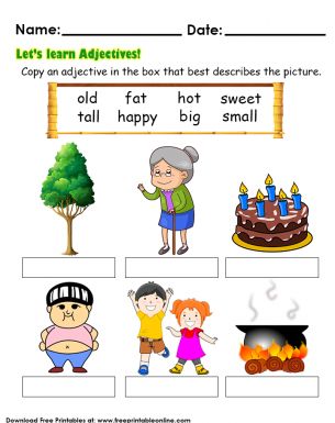 Adjectives For Kids, Adjectives Worksheet, Worksheet For Preschool, First Grade Reading Comprehension, Adjective Worksheet, Describing Words, Kindergarten Phonics Worksheets, Nouns And Adjectives, English Worksheet