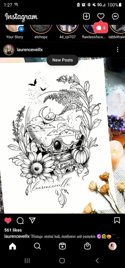 Traditional Mystical Tattoo, Astrology Half Sleeve Tattoo, Witch Garden Tattoo, Ladies Arm Sleeve Tattoo Ideas, Astrology Leg Tattoos, Witchy Cottagecore Aesthetic Tattoos, Magical Half Sleeve Tattoo, Witchy Feminine Tattoos, Tattoo Sleeve Witchy