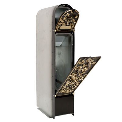 QualArc MailKeeper 100 Black and Gold 49-Inch Locking Column Mount Mailbox with Decorative Morning Rose Design Front MK-100-MR-GLD | Bellacor Package Mailbox, Brick Columns, Decorative Columns, Mailbox Design, Morning Rose, Stone Columns, Mounted Mailbox, English Design, Mattress Pads