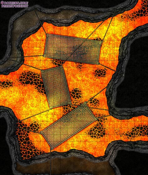 #battlemap #dnd #dnd5e #dungeon #underground #dungeonsanddragons #lava #magma #volcano Pen And Paper Games, Dragons 5e, Dnd Stories, Dnd World Map, Dungeons And Dragons 5e, Tabletop Rpg Maps, Rpg Maps, Paper Games, Dungeon Maps