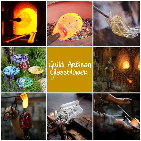 glassblowers, glaziers Guild Artisan Dnd, Glassblowing Aesthetic, Dnd Character Aesthetic, Dnd Backgrounds, Roll Play, Fantasy Aesthetics, Romance Story, Bear Attack, Make Your Own Character