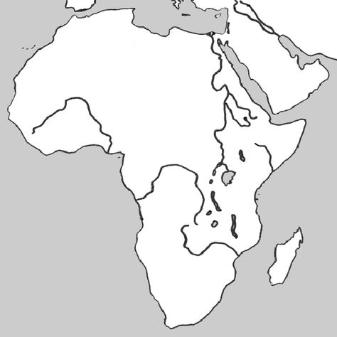 Outline Physical Map of Africa African Countries Map, Map Coloring Pages, Africa Outline, Elementary Geography, Map Of China, Montessori Geography, Geography For Kids, Geography Activities, Map Of Africa