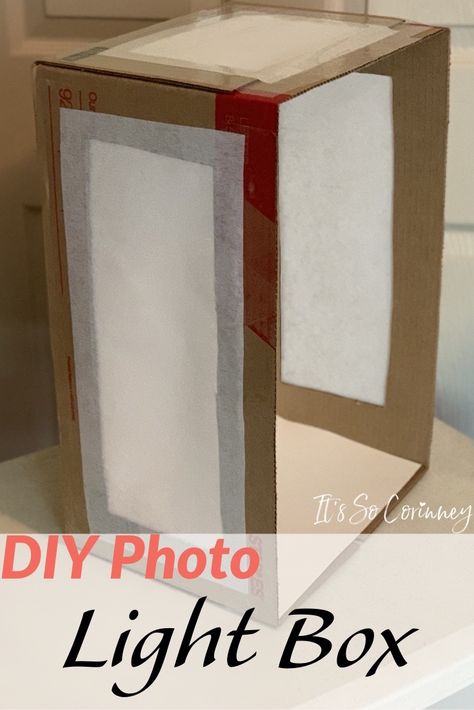 How to make a DIY photo light box to take better photos. This easy tutorial shows you how to make a photo light box for under $10! #DIYPhotography #DIY #photography How To Make A Photo Box Diy Light, Photo Box Diy Photography, Photo Light Box, Inventory Organization, Light Box Diy, Online Photography Course, Light Box Photography, Sewing Photography, Konst Designs