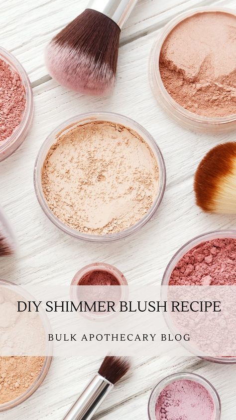 If you've wanted to try making your own blush, are interested in sustainability, or just want to make some non-toxic makeup, this is an easy way to start! Check out this DIY Shimmer Blush Recipe on our blog to get started. Diy Highlighter Makeup Recipe, Diy Blush Powder, Diy Eyeshadow Recipe, Diy Cream Blush, Blush Recipe, Diy Highlighter Makeup, Eyeshadow Recipe, Diy Mineral Makeup, Bathing Culture