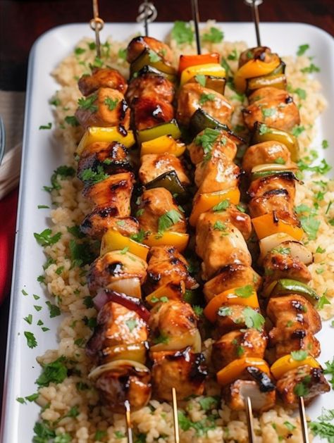 Chicken Kabob Marinade, Kabob Marinade, Grilled Chicken Kabobs, Steak Kabobs, Kabob Recipes, Chicken Kabobs, Watermelon Salad, Grilled Corn, Salad Dressing Recipes