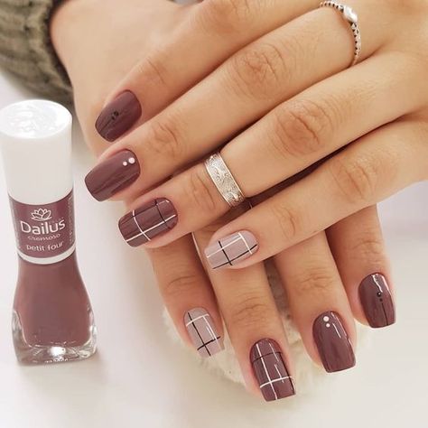 Maroon Nails, Nagellack Trends, January Nails, Fall Gel Nails, Plaid Nails, Nail Colors Winter, Elegant Nails, Beautiful Nail Art, Nail Arts