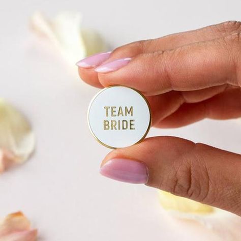 Team Bride Pins, Wedding Planning Checklist Budget, Bridal Shower Treats, Wedding Roles, Bachelorette Decorations, Birdy Grey, Bridesmaid Accessories, Affordable Decor, Wedding Planning Checklist