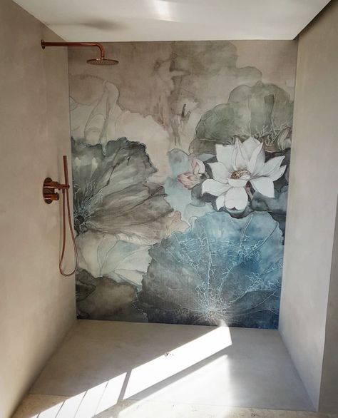 Bathroom Wall Mural, Interior Design London, Bathroom Wallpaper, Best Interior Design, Bern, Wall Deco, Luxury Interior Design, Interior Design Projects, Bathroom Interior Design