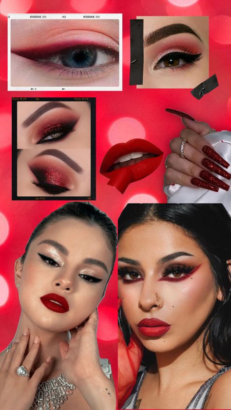 Red Era Taylor Swift Makeup, Red Taylor Swift Makeup Ideas, Taylor Swift Red Era Makeup, Red Eras Tour Makeup, Red Era Makeup, Eras Tour Red, Taylor Swift Makeup, Red Makeup Looks, Taylor Concert