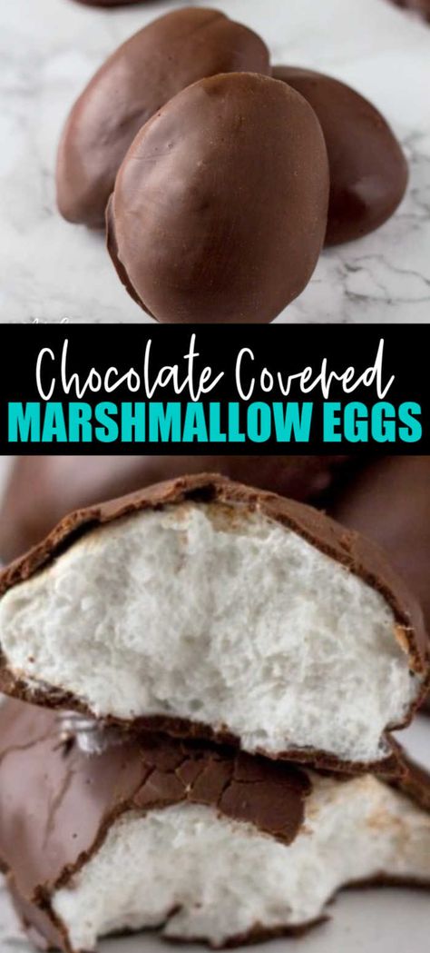 Marshmallow Eggs Recipe, Easter Candies Homemade, Homemade Chocolate Covered Marshmallows, Marshmallow Easter Treats, Chocolate Covered Easter Eggs, Homemade Chocolate Easter Eggs, Chocolate Cover Marshmallow, Marshmallow Easter Eggs, Buckeye Fudge