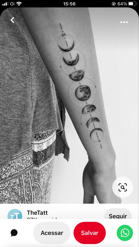 Moon Phases Tattoo, Moon Phases, Geometric Tattoo, Moon, Tattoos