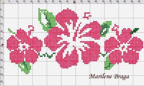 cross stitch hibiscus | aloha Hawaiian cross stitch pattern Tropical Cross Stitch, Bunny Crochet, Pola Kristik, Cross Stitch Patterns Flowers, Beaded Cross Stitch, Cross Stitch Borders, Floral Cross Stitch, Crochet Tapestry, Bead Loom