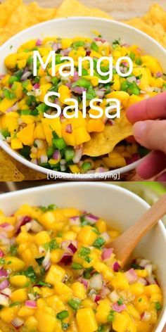 Easy Mango Salsa Recipe, Mango Salsa Recipe, Authentic Mexican Recipes, Mango Salsa Recipes, Recipe Sweet, Mango Recipes, Mango Salsa, Idee Pasto Sano, Salsa Recipe