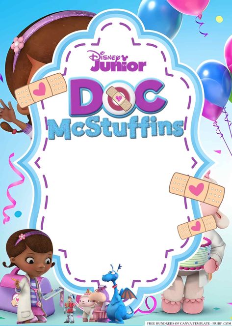 FREE Editable Doc McStuffins Birthday Invitations Check more at https://www.fridf.com/free-editable-doc-mcstuffins-birthday-invitations/ Doc Mcstuffins Birthday Invitations, Doc Mcstuffins Birthday Party Ideas, Doc Mcstuffins Birthday Party, Doc Mcstuffins Party, Doc Mcstuffins Birthday, Doc Mcstuffins, Disney Junior, Animal Faces, Birthday Party Ideas