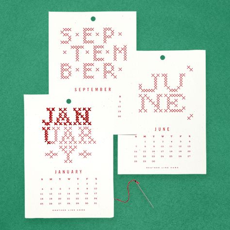 Help friends achieve their 2016 resolution to craft more with this monthly cross-stitch calendar kit that uses an easy "poke and stitch" method. Paper Calendar, Embroidery Paper, Interactive Calendar, Calendar Kit, 2016 Calendar, Cheap Christmas Gifts, Dmc Embroidery Floss, Cheap Christmas, Red Embroidery