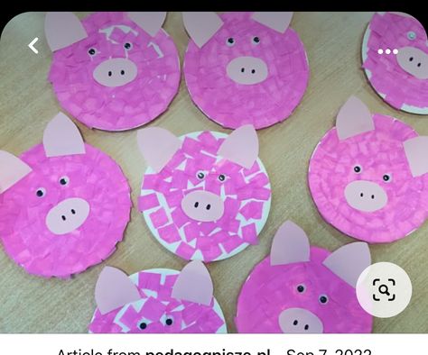 Farm Crafts Preschool, Diy Father's Day Gifts From Baby, Farm Animals Preschool, Farm Animals Birthday, Farm Theme Preschool, Farm Animal Crafts, Farm Craft, Pig Crafts, Farm Themed Birthday Party