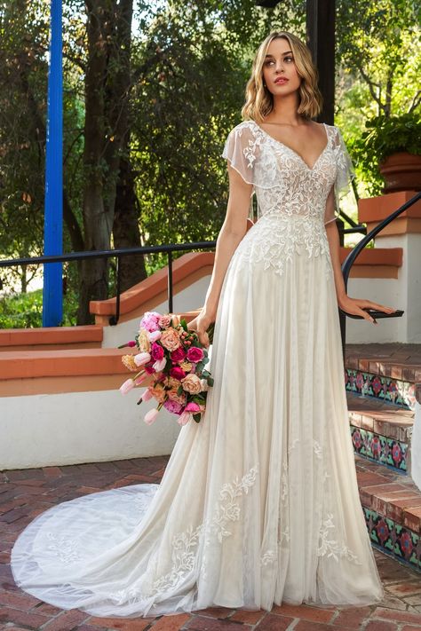 Aline Wedding Dress With Flowy Sleeves, Oatmeal Wedding Dress, Flowy Bohemian Wedding Dress, Antique White Wedding Dress, A Line Wedding Dress Lace Sleeves, Bridal Dancing Dress, Short Sleeve V Neck Wedding Dress, Flowy A Line Wedding Dress With Sleeves, Summer Wedding Dress Sleeves