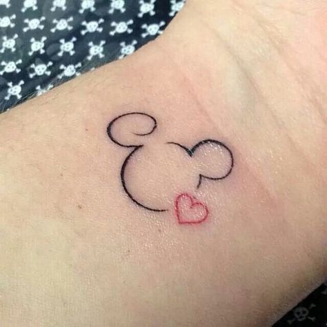 Mickey Mouse Tattoo Ideas Vintage, Mickey Mouse Tattoo Ideas Small, Small Mickey Mouse Tattoo Simple, Fine Line Mickey Mouse Tattoo, Small Mickey Tattoo, Disney Inspired Tattoos Small, Mickey Tattoo Ideas, Mickey Tattoo Small, Small Mickey Mouse Tattoo