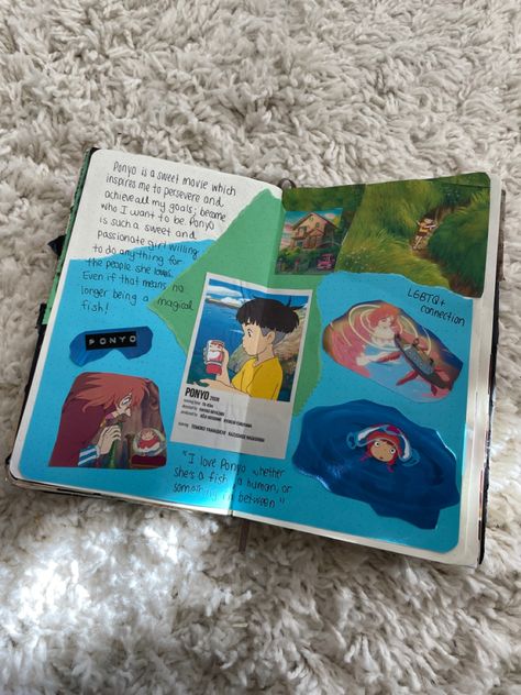 Ponyo Journal, The Sweetest Thing Movie, Film Journal, Anime Journal, Journal Spreads, Book Journal, Spreads, Inspire Me, Love Her