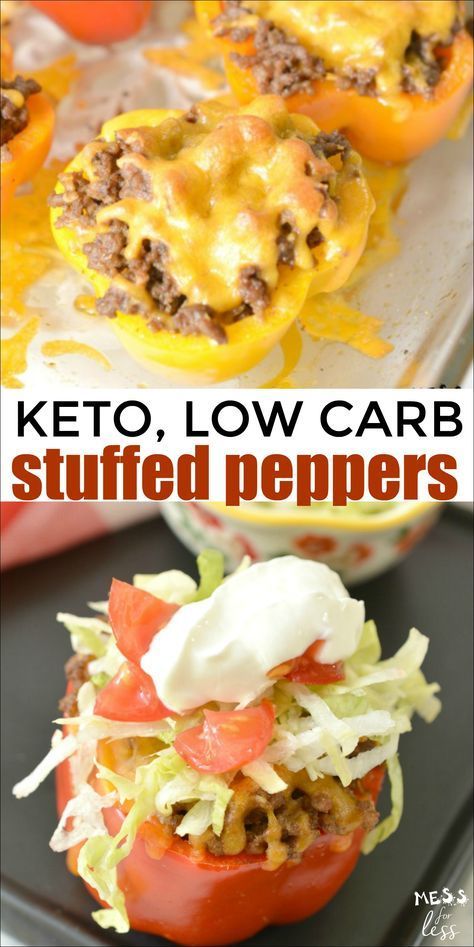 Stuffed Peppers Keto, Low Carb Stuffed Peppers, Taco Stuffed Peppers, Diner Recept, Resep Diet, Low Carb Diets, Keto Diet Menu, Vegan Keto, Diet Vegetarian