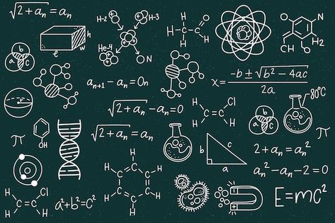 Hand drawn scientific formulas on chalkb... | Free Vector #Freepik #freevector #formula #mathematical-formula #science #chemical-formula Science Lab Experiments, Molecule Model, Modern Logotype, Science Formulas, Research Logo, Chemical Science, Adaptive Design, Chemical Equation, Chemistry Labs