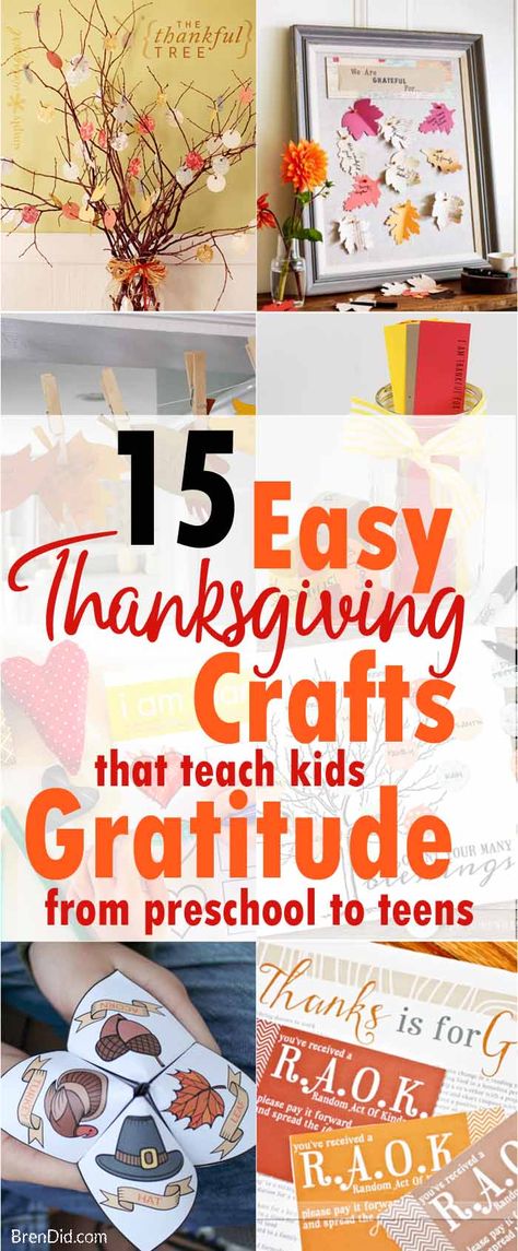 Autumn is a season of thankfulness. Take advantage of the teachable moments the season has to offer with easy Thanksgiving crafts that teach kids to express gratitude. Free printable activities from preschool to teen. Kids Thanksgiving Crafts, Gratitude Crafts, Thankful Crafts, Gratitude Activity, Diy Thanksgiving Crafts, Easy Thanksgiving Crafts, Thanksgiving Gratitude, Gratitude Activities, Kids Thanksgiving