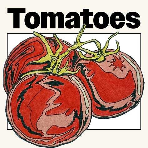 Tomatoes Illustration, Wallpaper Cute Aesthetic, Tomato Drawing, Painting Mood, Vegetable Drawing, Vegetable Design, Poster Wallpaper, Wallpaper Cute, Bar Art