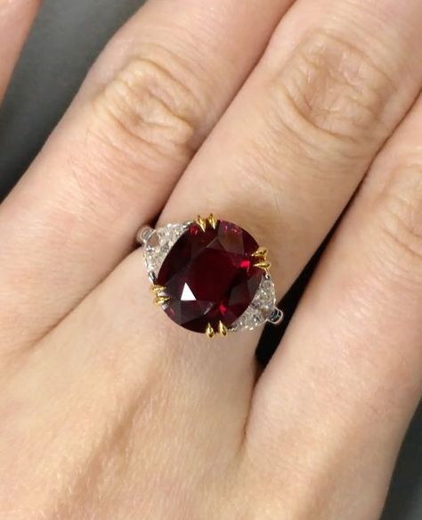 Dehres on Instagram: "The 6.00+ carat Mozambique ruby glows with a saturated, 'vivid red' color. Framed on each side by half moon diamonds, this ruby collector's piece showcases one of nature's most coveted gemstones in spectacular brilliance.⁠
⁠
(J287402R)⁠
⁠
See this incredible piece at Asia's Iconic Jewelry & Gemstone Show: ⁠
JGW Jewellery & Gem World Hong Kong⁠
20-24 Sept 2023, Grand Hall, Booth GH-C04⁠
⁠
For more info: dehres.com/exhibitions-events/" Mozambique Ruby, Iconic Jewelry, Grand Hall, Jewelry Gemstone, Mozambique, Half Moon, Exhibitions, Red Color, Gemstone Jewelry