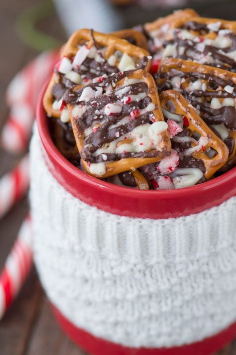 The easiest recipe for peppermint bark pretzels with only 6 ingredients! Peppermint Bark Recipe, Peppermint Pretzel, Peppermint Dessert, Peppermint Bark Recipes, Christmas Pretzels, Bark Recipe, Peppermint Bark, Christmas Snacks, Milk Chocolate Chips