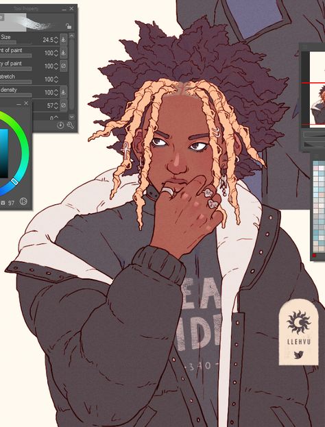 Black Anime Guy, Black Anime Characters, Dope Art, Black Art Pictures, Funky Art, Cartoon Art Styles, Art Reference Photos, Art Reference Poses, Character Drawing