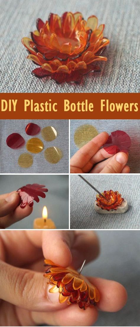 DIY Plastic Bottle Flowers Tutorial  http://www.free-tutorial.net/2017/04/diy-plastic-bottle-flowers-tutorial.html Bottle Flowers, Upcycle Plastic, Reuse Plastic Bottles, Plastic Bottle Flowers, Plastic Bottle Art, Diy Plastic Bottle, Fleurs Diy, Diy Upcycling, Plastic Art