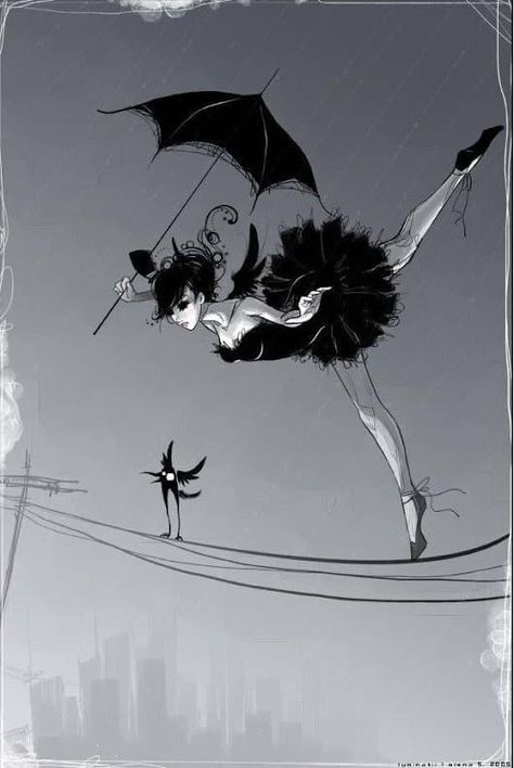 Anime Circus, Creepy Circus, Ballerina Drawing, Alternative Comics, Dark Circus, Ballerina Art, Umbrella Art, Night Circus, Circus Art