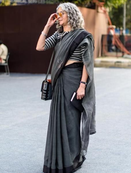 The best fashion ramp is the street: Top Indian street blogs to follow | fashion and trends | Hindustan Times Fashion Ramp, Black Sari, Formal Saree, Saree Draping Styles, Sport Chic Style, Indian Street, Indian Saree Blouses Designs, Top Indian, Simple Sarees