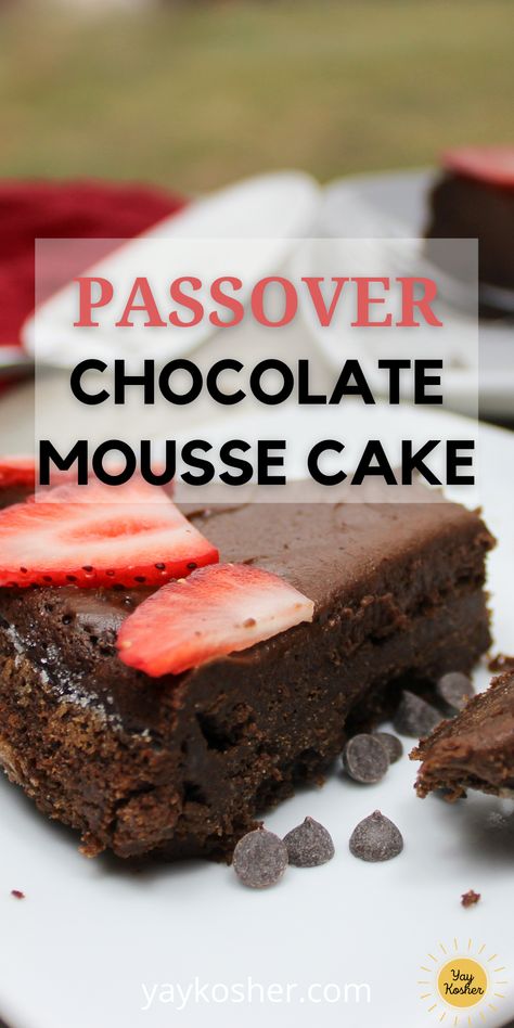 Passover Chocolate Mousse Cake Keto Passover Dessert, Passover Cakes Recipes, Easy Passover Desserts, Passover Chocolate Cake, Keto Passover Recipes, Passover Desserts Easy, Kosher Desserts, Passover Recipes Dessert, Passover Desserts