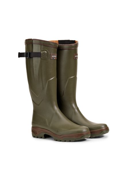 Aigle - Anti-fatigue hunting boots Kaki - Parcours® 2 vario | AIGLE Handmade Boot, Hunting Boots, Rubber Boot, Wellington Boots, Country Outfits, Khaki Green, Hunter Boots, Natural Rubber, Wellington