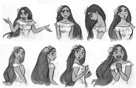 The Art Of Encanto : 30+ Original Sketches by Jim Kin Disney Art Style, Blur Studios, Mirabel Madrigal, Jin Kim, Disney Concept Art, Disney Sketches, Model Sheet, Walt Disney Animation, Walt Disney Animation Studios